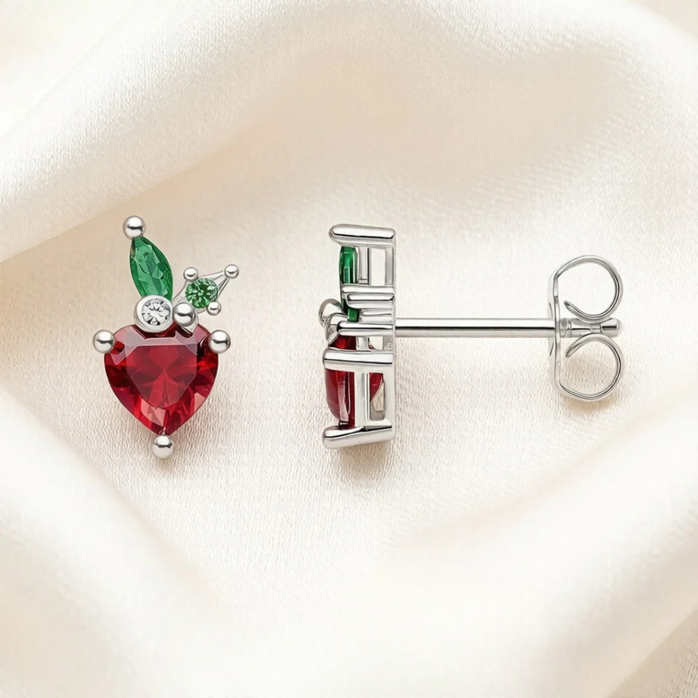 Strawberry Sterling Silver Stud Earrings
