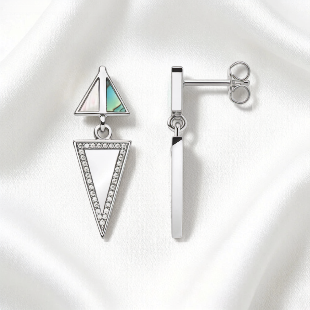 Geometric Triangle Sterling Silver Earrings