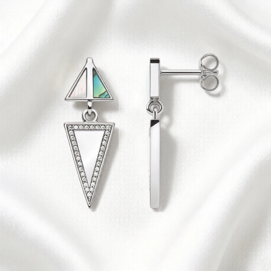 Geometric Triangle Sterling Silver Earrings