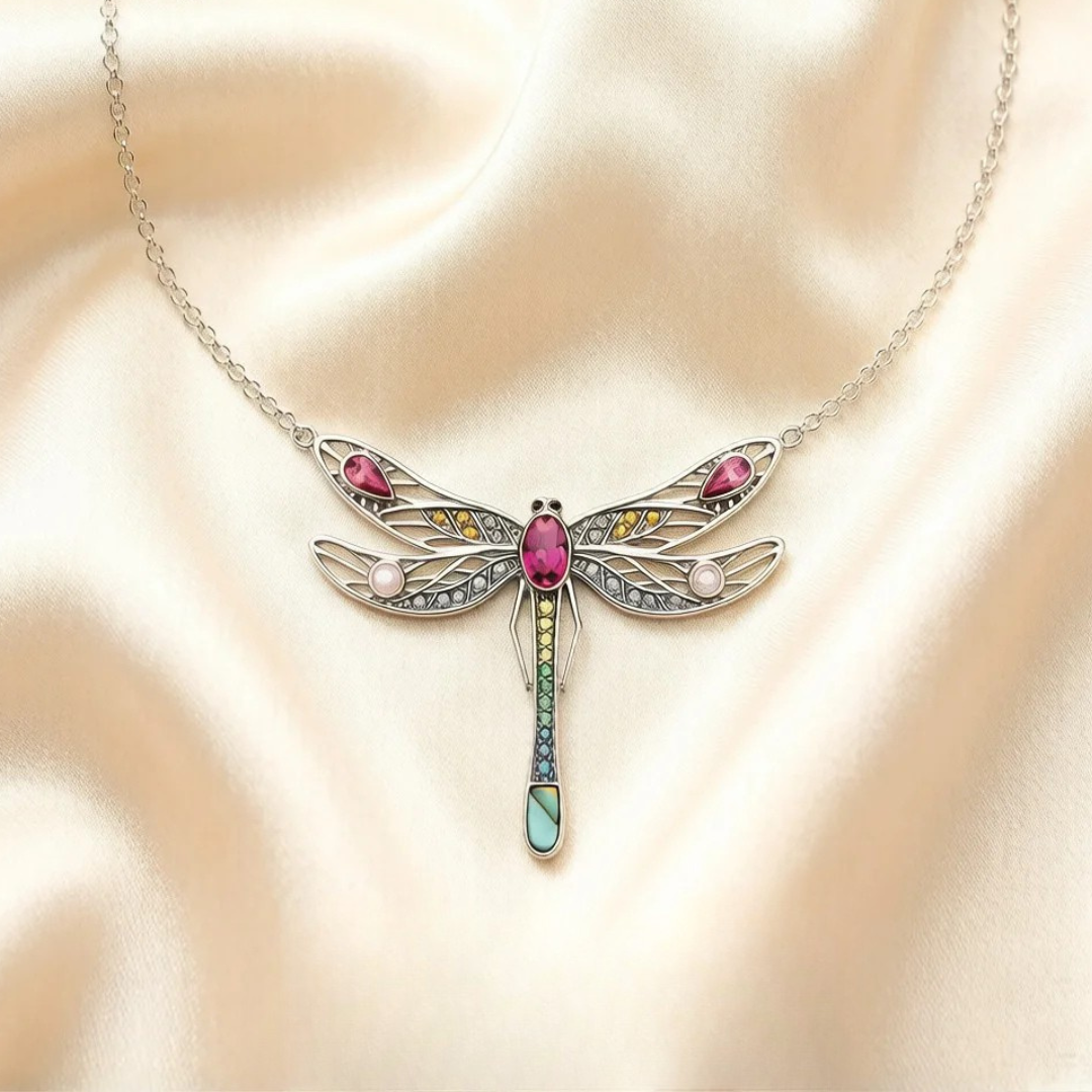 Playful Dragonfly Necklace