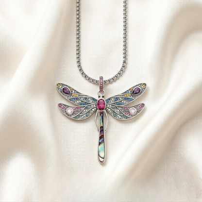 Colourful Dragonfly Pendant Necklace