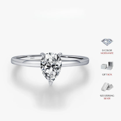 Pear-Cut Moissanite Ring