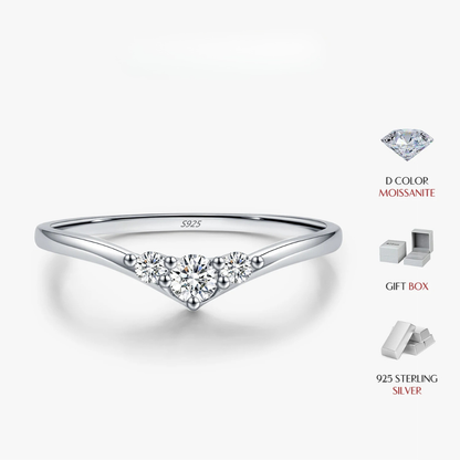 Chevron Moissanite Band Ring