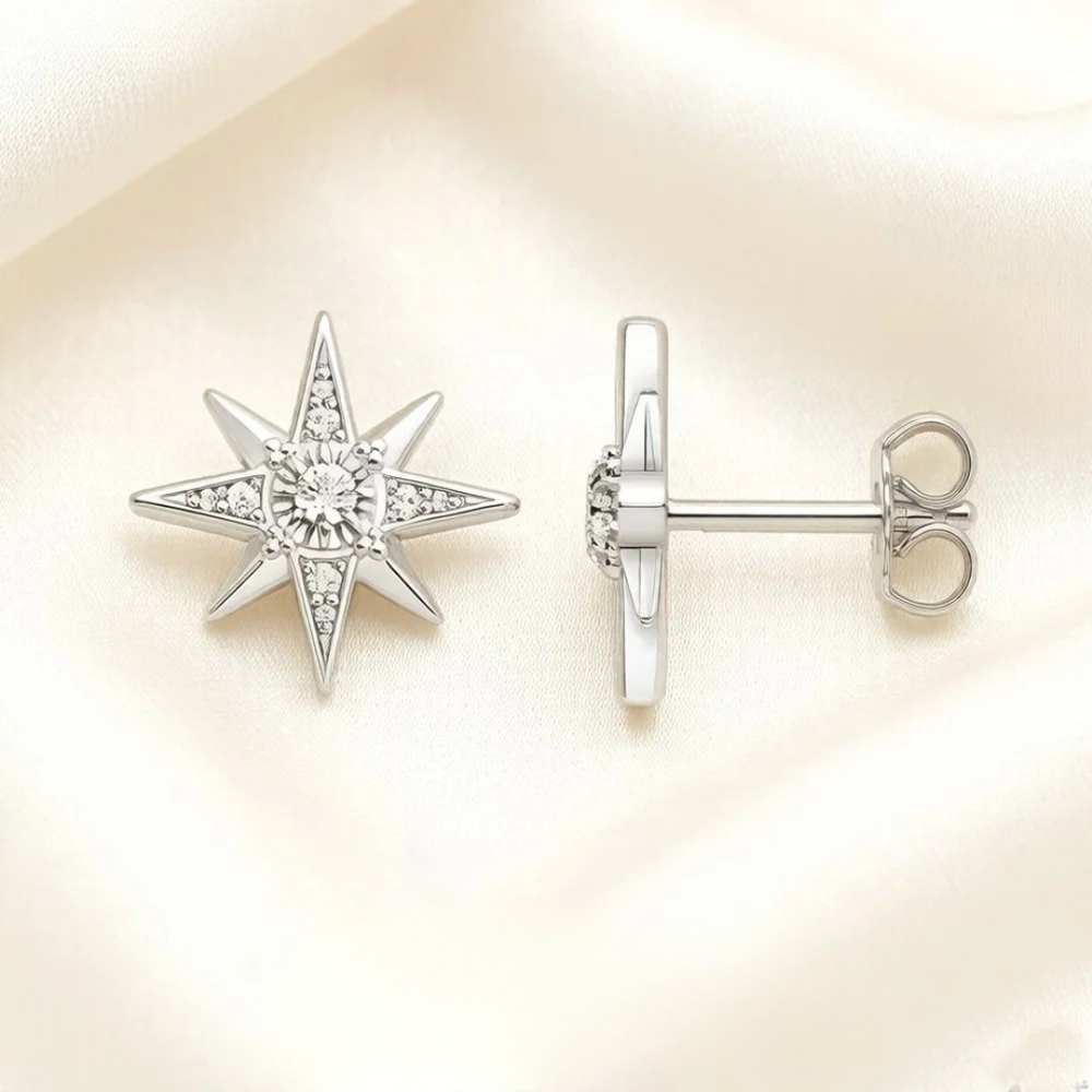 Magic Star Sterling Silver Stud Earrings