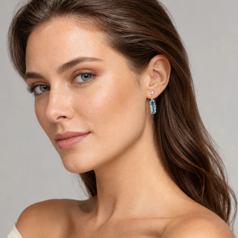 Lucky Blue Star Earrings