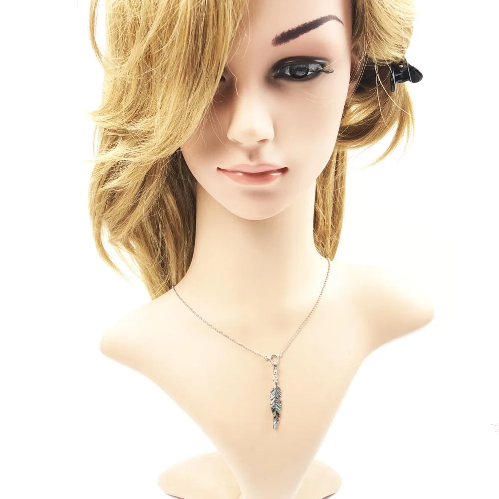 Colorful Feather Pendant Necklace