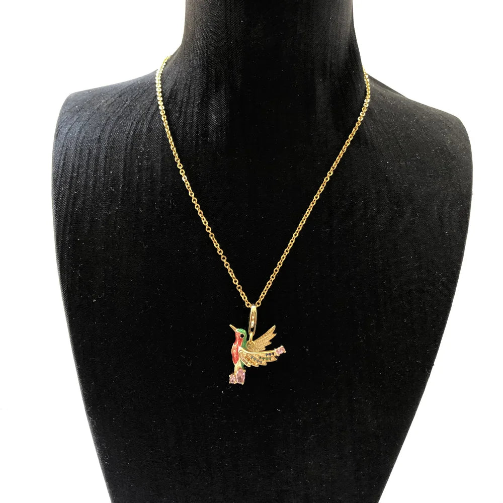 Colourful Hummingbird Necklace