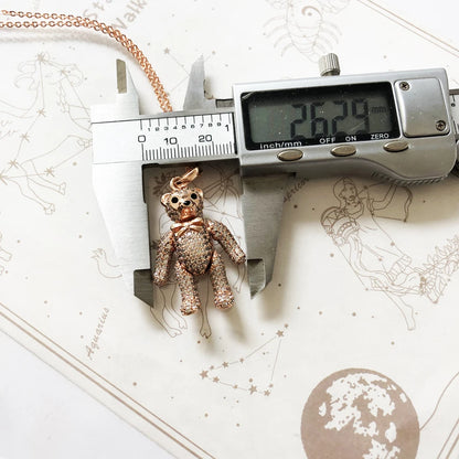 Rose Gold Teddy Bear Necklace