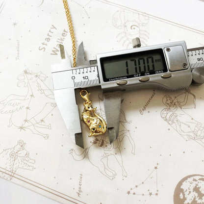 Golden Cat Pendant Necklace
