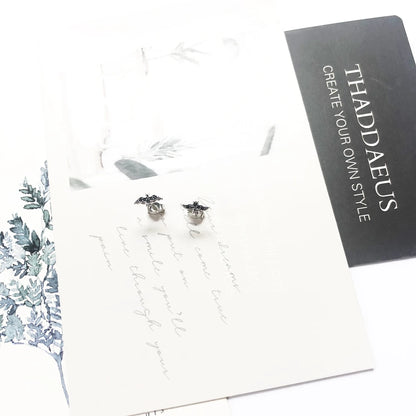 Moonless Night Bat Stud Earrings