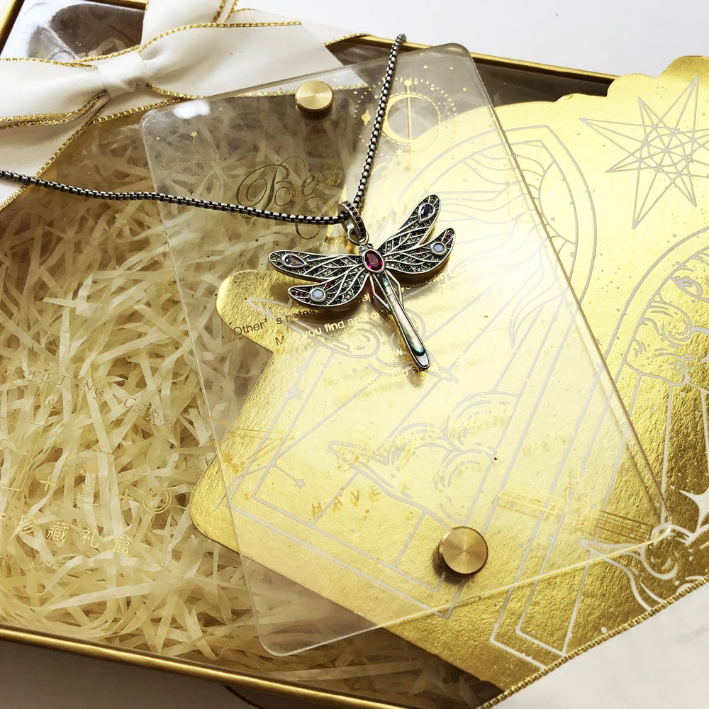 Colourful Dragonfly Pendant Necklace