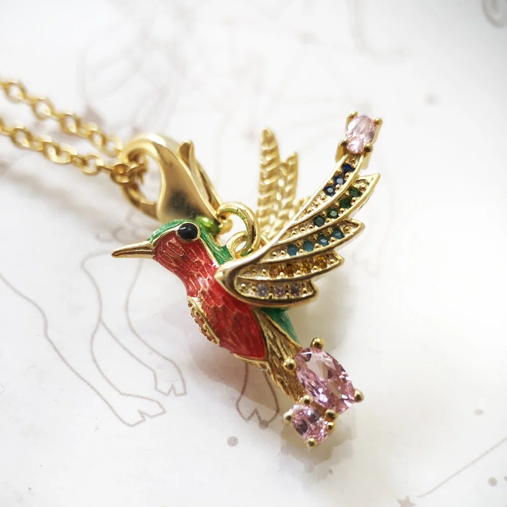 Colourful Hummingbird Necklace