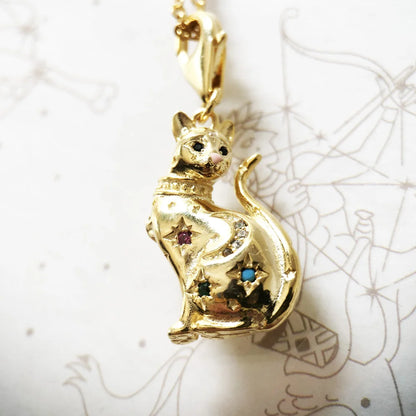 Golden Cat Pendant Necklace