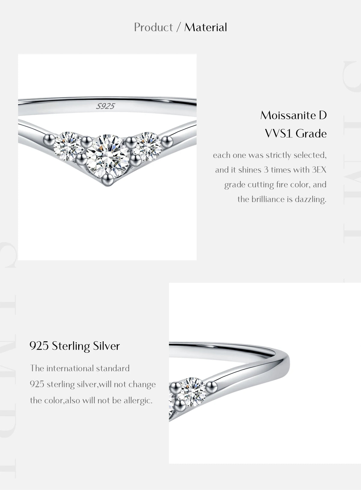 Chevron Moissanite Band Ring