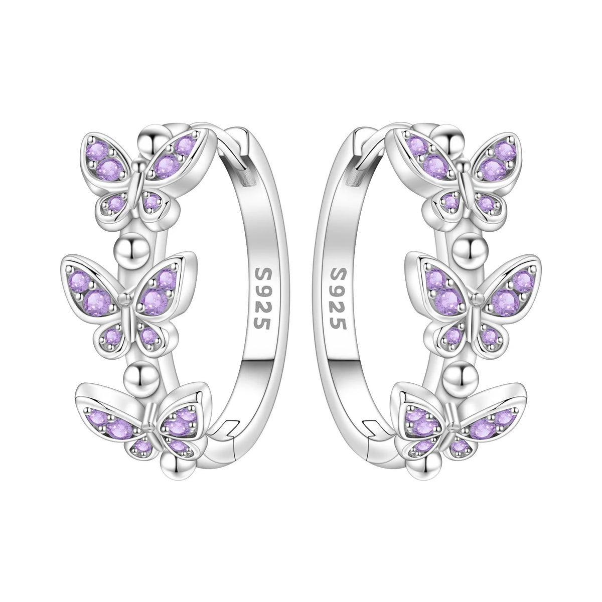 Blue Butterfly Sterling Silver Drop Earrings