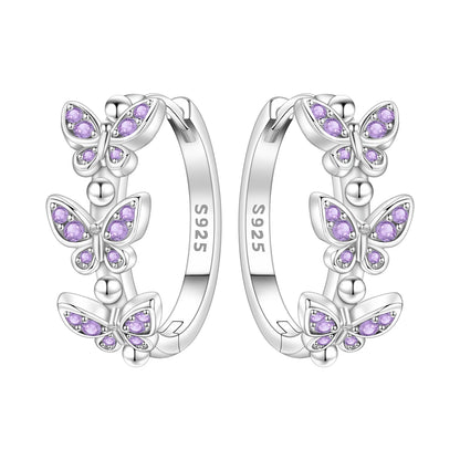 Blue Butterfly Sterling Silver Drop Earrings