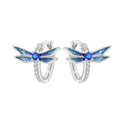 Blue Butterfly Sterling Silver Drop Earrings