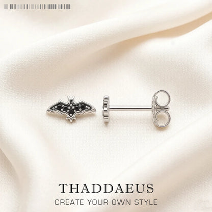 Moonless Night Bat Stud Earrings