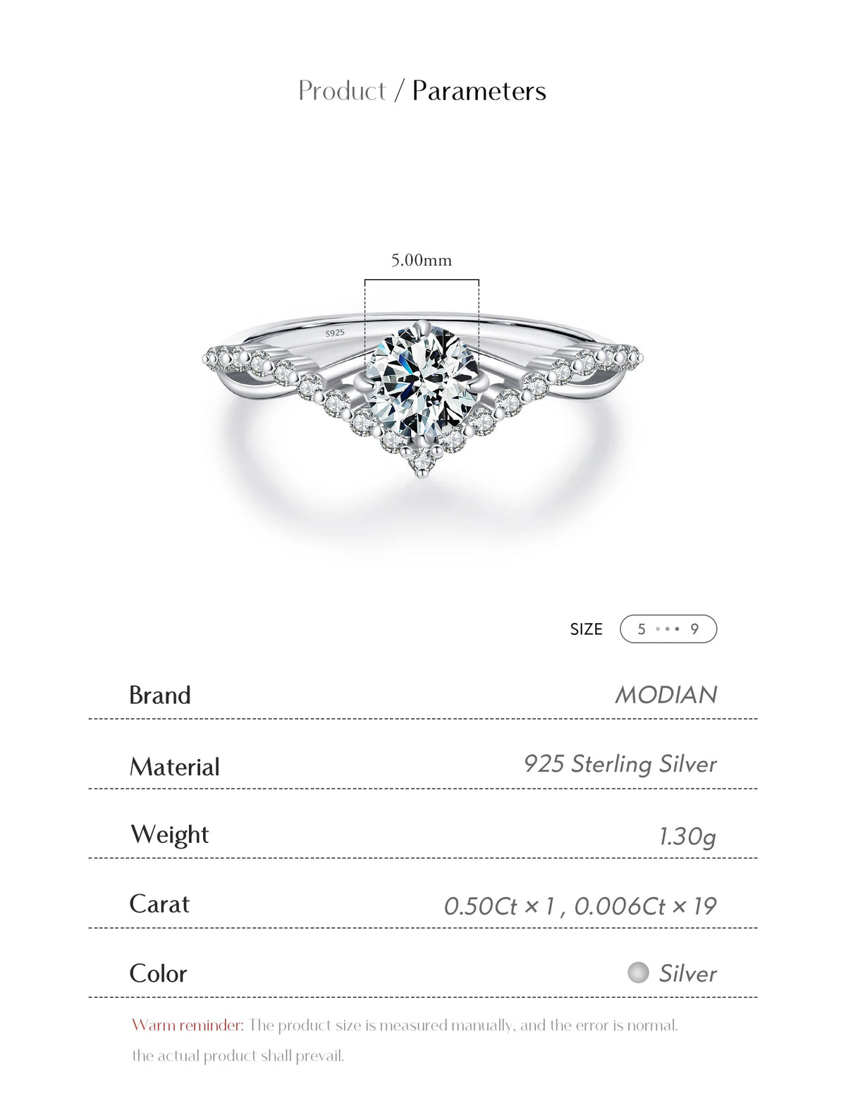 Crown Accent Moissanite Ring
