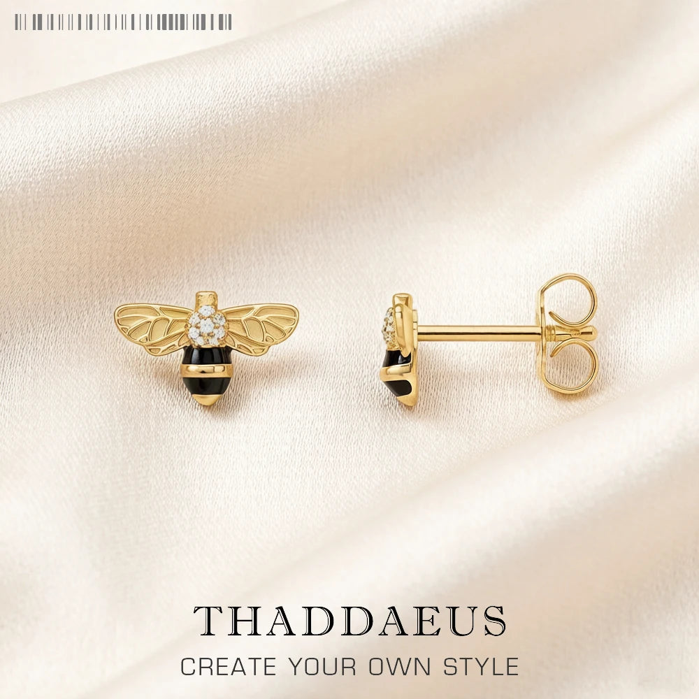 Bee Dancer Sterling Silver Stud Earrings
