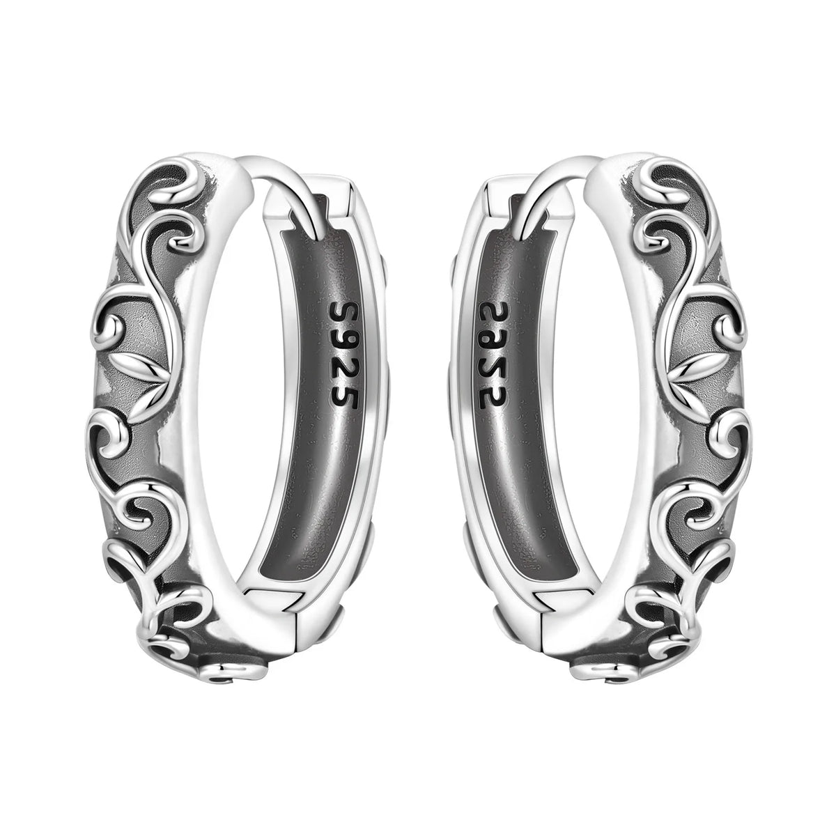 Purple Iris S925 Hoop Earrings
