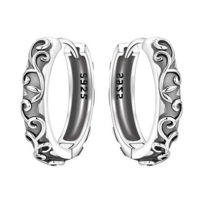 Purple Iris S925 Hoop Earrings
