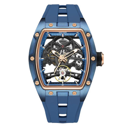 MEGIR 2242 Blue Skeleton Automatic Watch