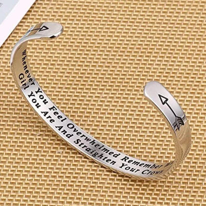 Straighten Your Crown Inspirational Bangle