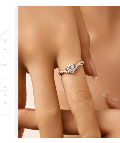 Crown Accent Moissanite Ring