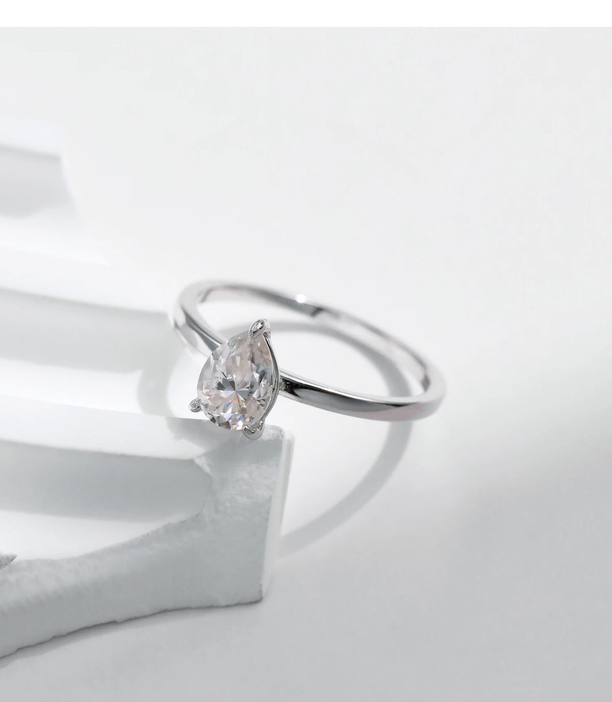 Pear-Cut Moissanite Ring