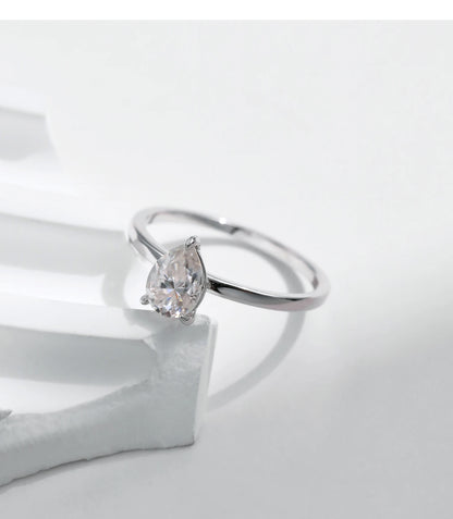 Pear-Cut Moissanite Ring