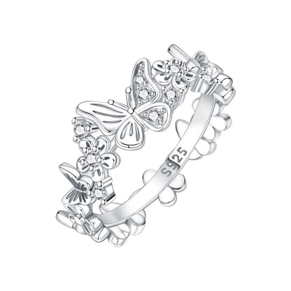 Blue Butterfly Sterling Silver Ring