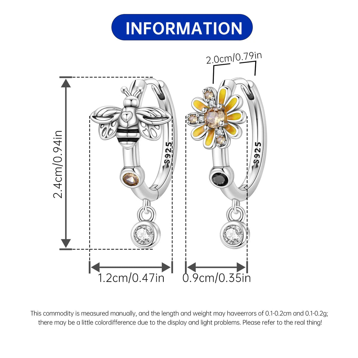 Iris Flower Sterling Silver Drop Earrings