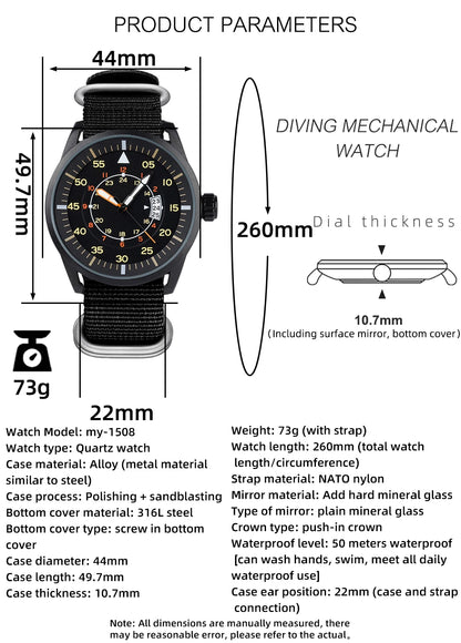 ADDIESDIVE MY1508 Field Quartz Watch