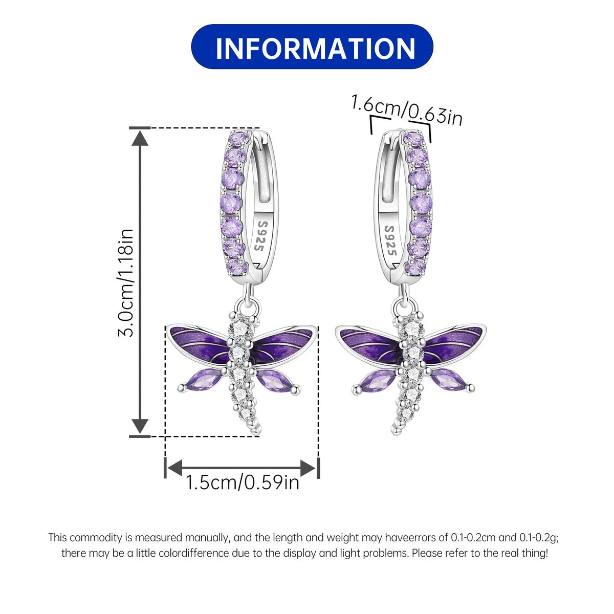 Iris Flower Sterling Silver Drop Earrings
