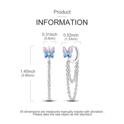 Blue Butterfly Sterling Silver Drop Earrings