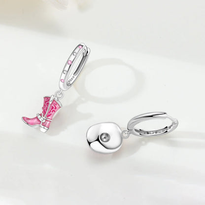 Pink Cowboy Hat & Boots Drop Earrings