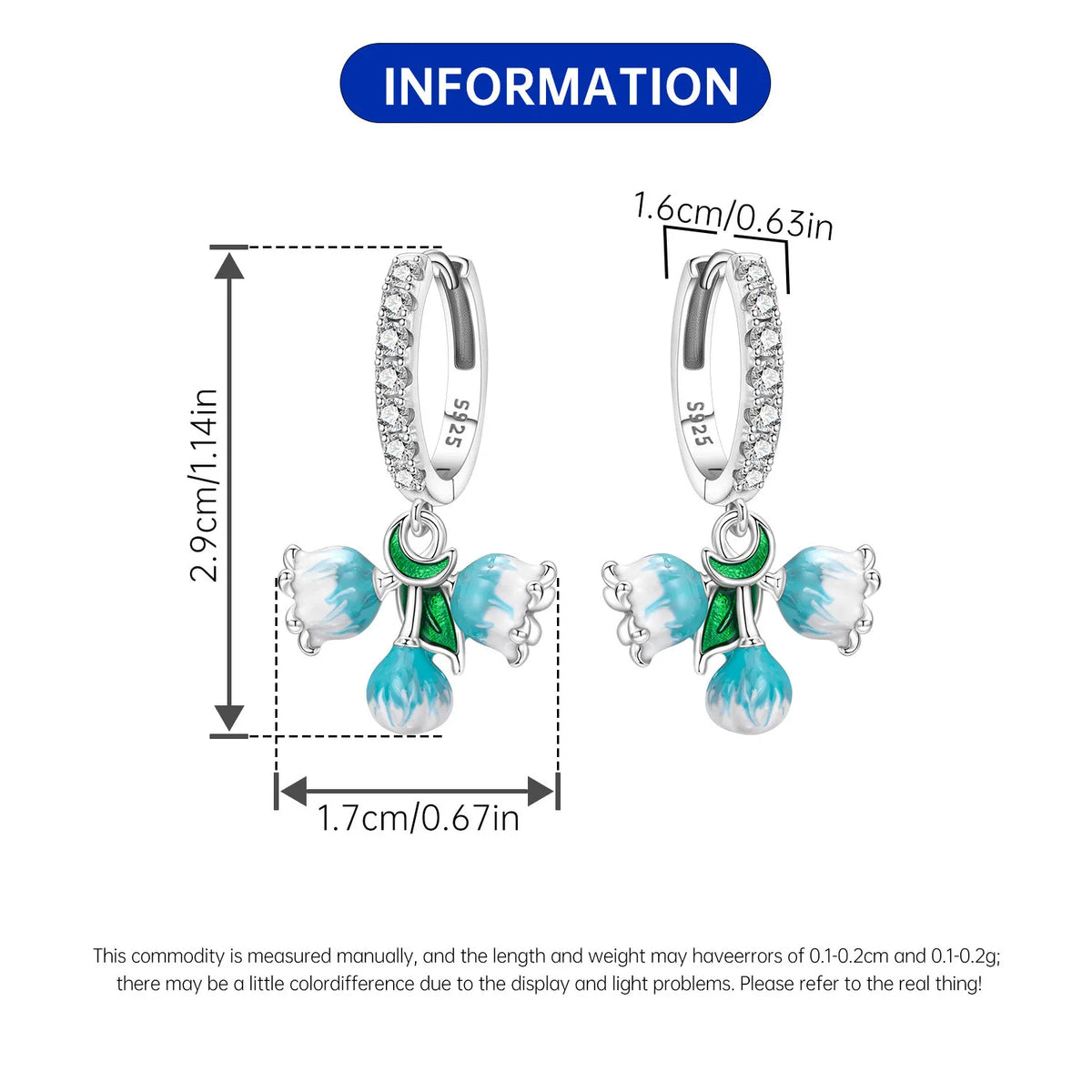 Purple Iris S925 Hoop Earrings