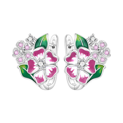 Purple Iris S925 Hoop Earrings