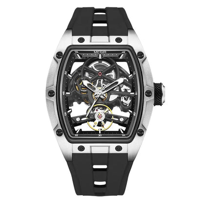MEGIR 2242 Blue Skeleton Automatic Watch