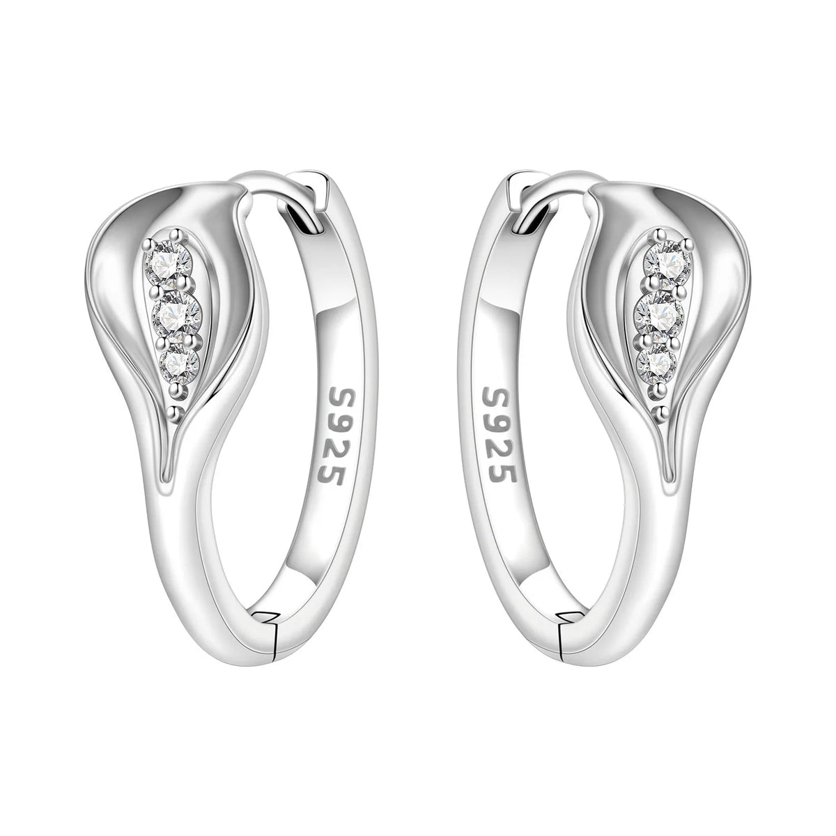 Purple Iris S925 Hoop Earrings