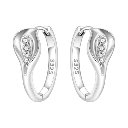 Purple Iris S925 Hoop Earrings
