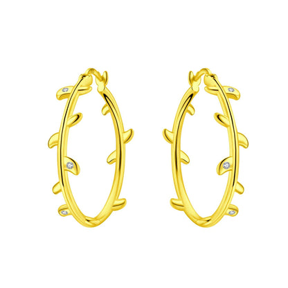 Purple Iris S925 Hoop Earrings