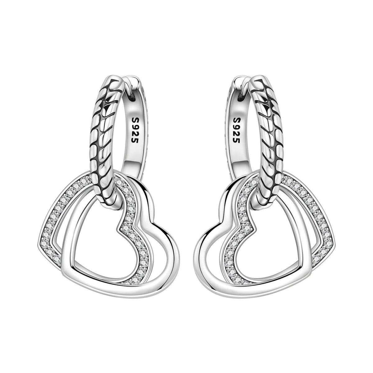 Purple Clover Sterling Silver Drop Earrings