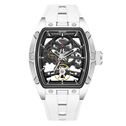 MEGIR 2242 Blue Skeleton Automatic Watch