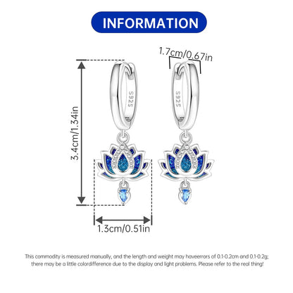 Purple Iris S925 Hoop Earrings