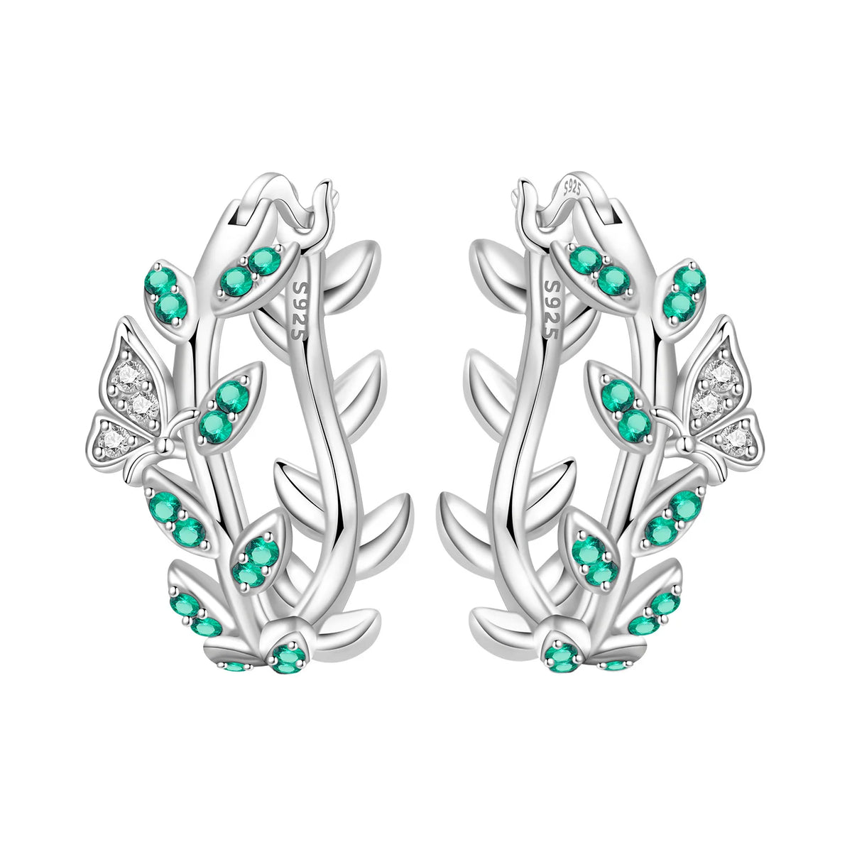 Purple Iris S925 Hoop Earrings