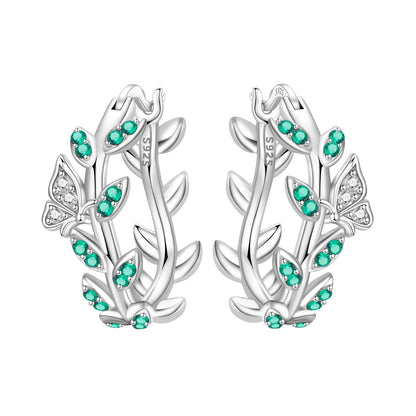 Purple Iris S925 Hoop Earrings