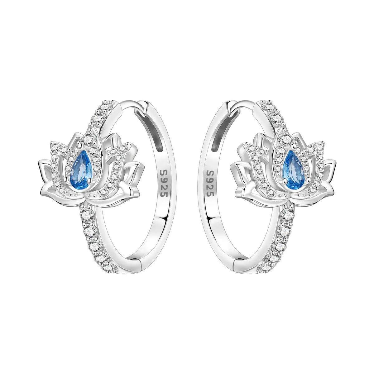Purple Iris S925 Hoop Earrings