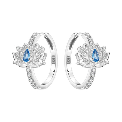 Purple Iris S925 Hoop Earrings